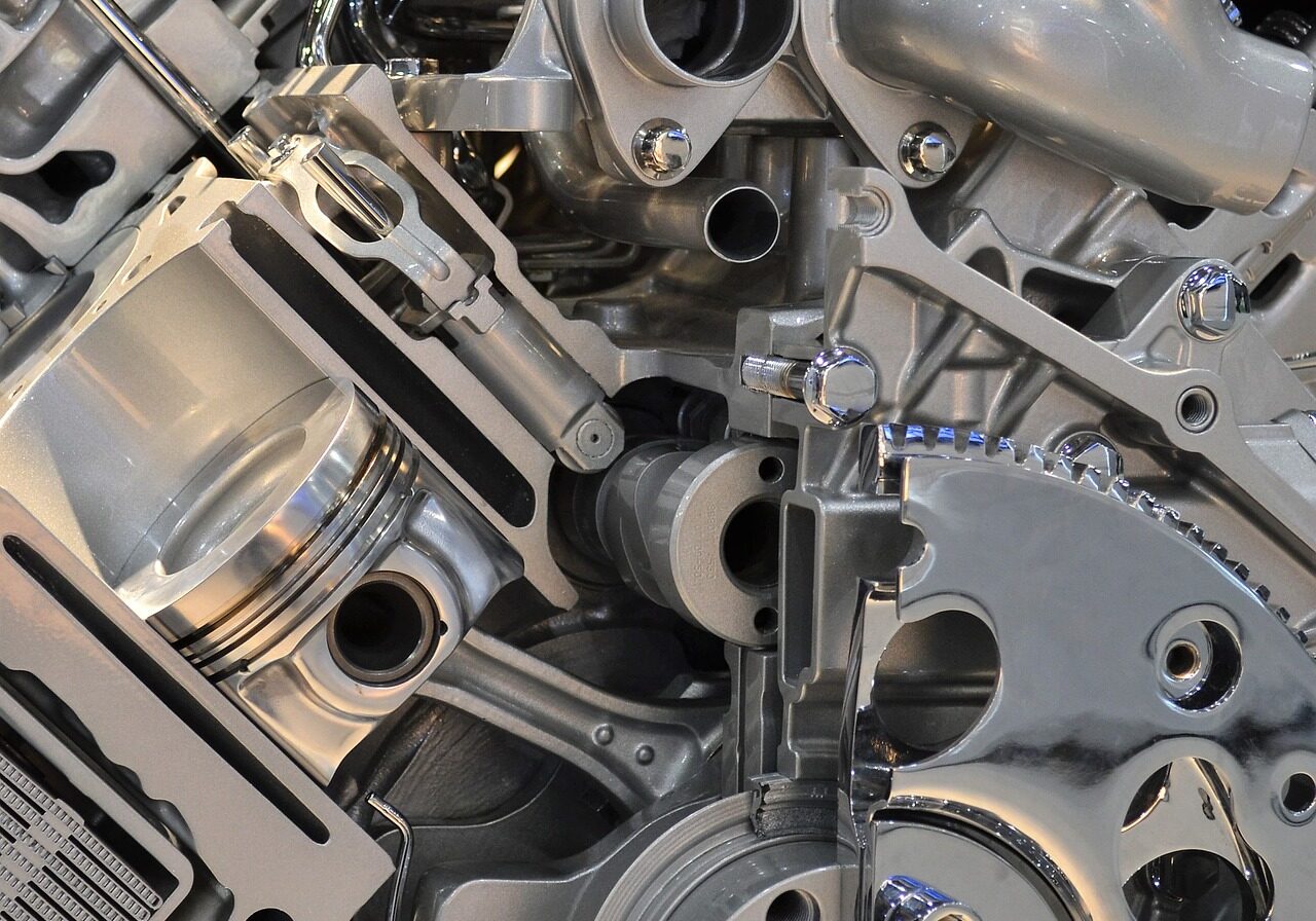 close up of motorcycle engine